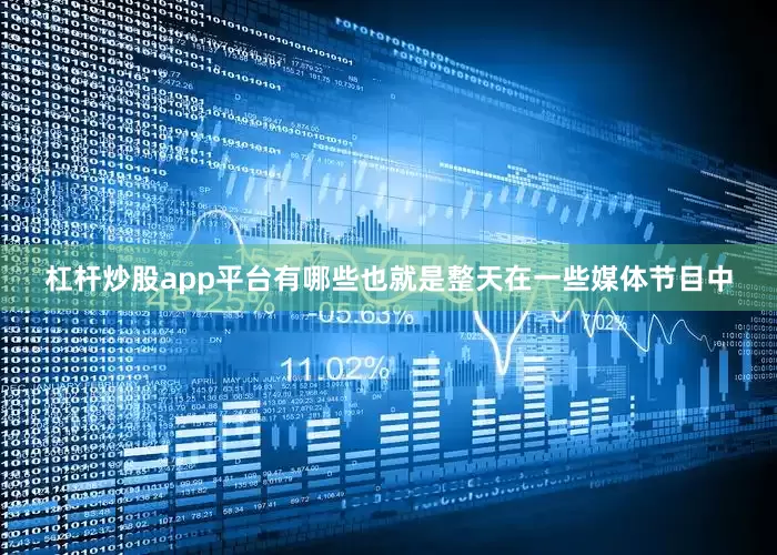 杠杆炒股app平台有哪些也就是整天在一些媒体节目中